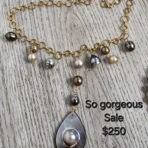 TMABE1  Tahitian Mabe Pearl Necklace